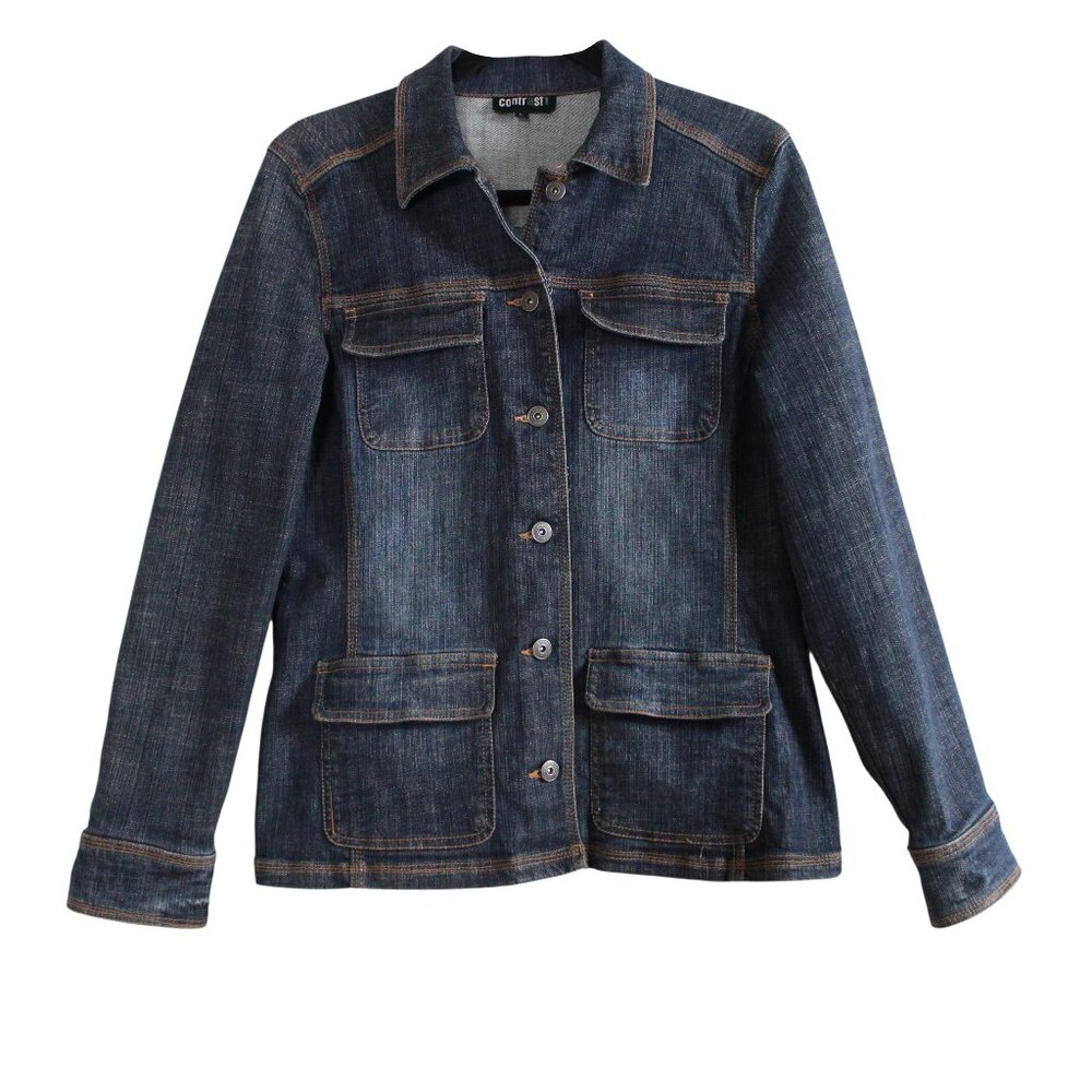 Contrast Jeans Stretch Denim Jacket